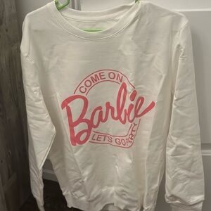 Barbie White Sweatshirt with Pink Logo